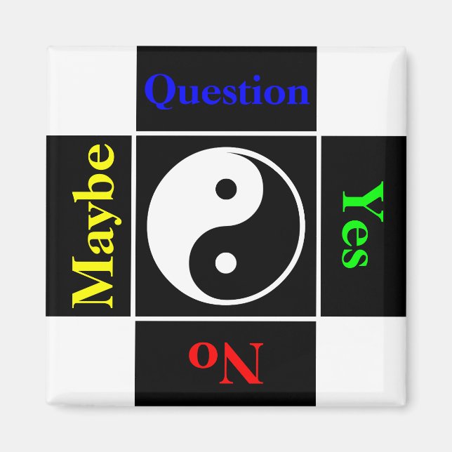 Customizable Yin Yang Question Magnet (Front)
