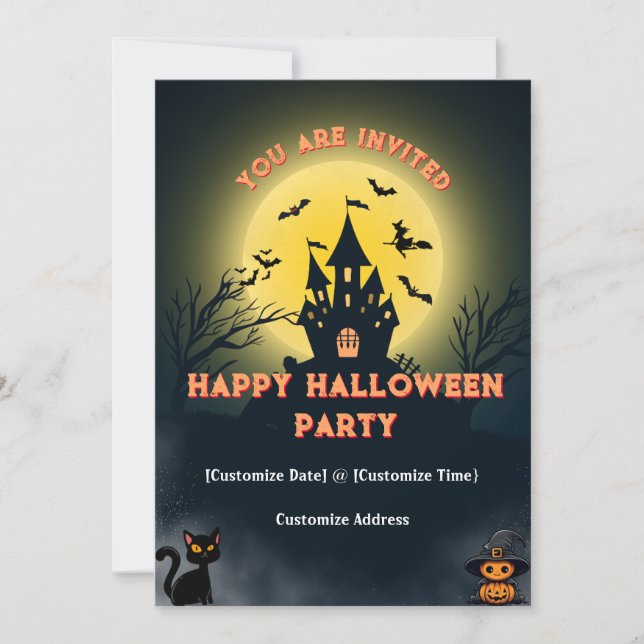 Customizable You are Invited Halloween Party  Invitation (Front)