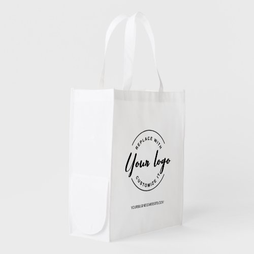 Customizable Your Business logo here and website Grocery Bag