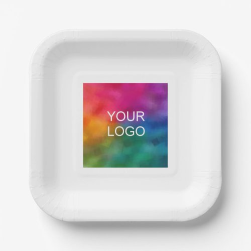 Customizable Your Company Logo Here Square Paper Plates