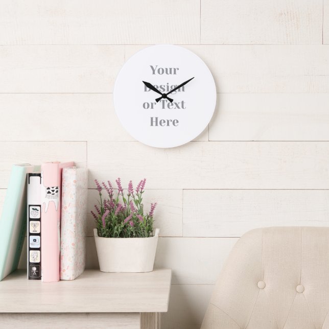Customizable Your Design or Text Here Personalized Large Clock (Reading Room)