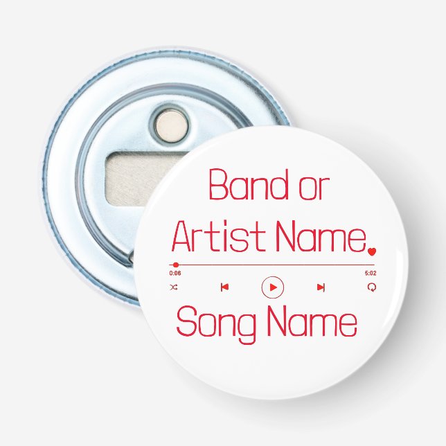 Customizable Your Favorite Music Bottle Opener (Front)