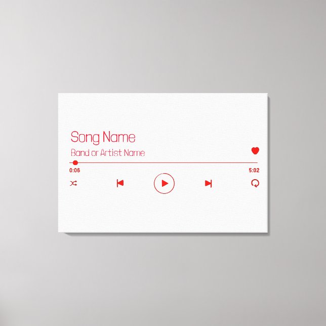 Customizable Your Favorite Music Canvas Print (Front)