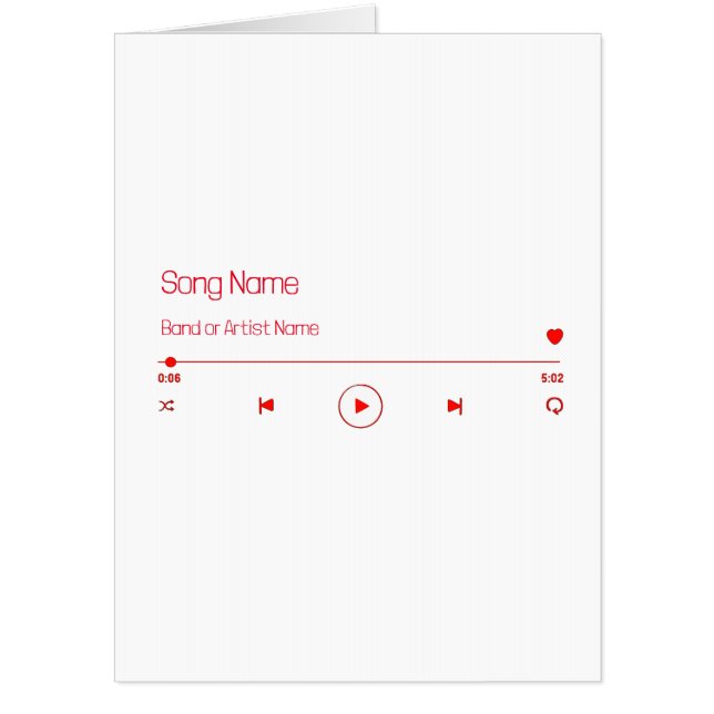 Customizable Your Favorite Music Card (Front)
