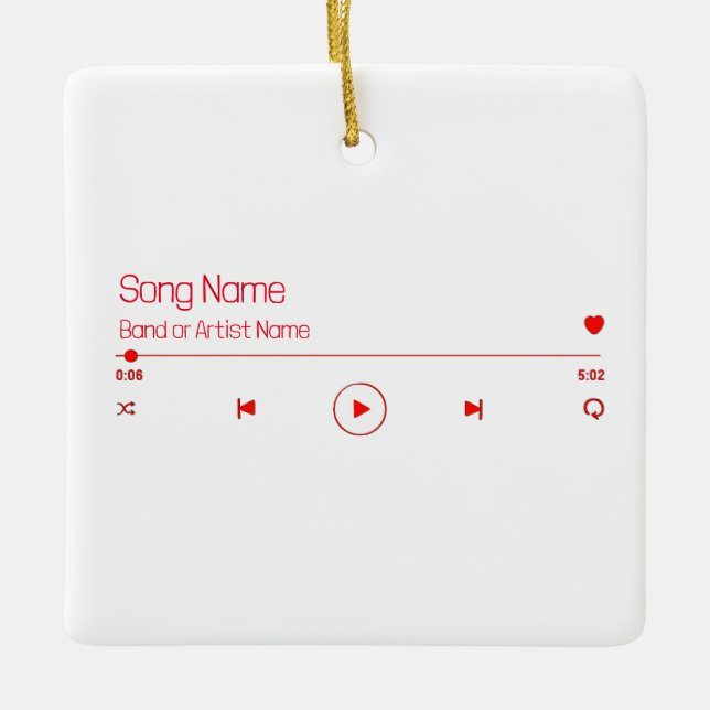 Customizable Your Favorite Music Ceramic Ornament (Front)