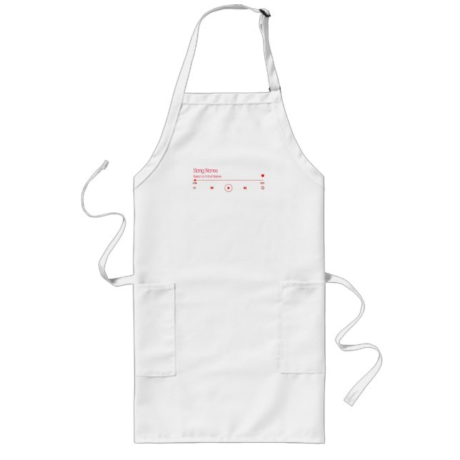 Customizable Your Favorite Music Long Apron (Front)