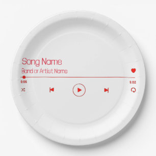 Customizable Your Favorite Music Paper Plates