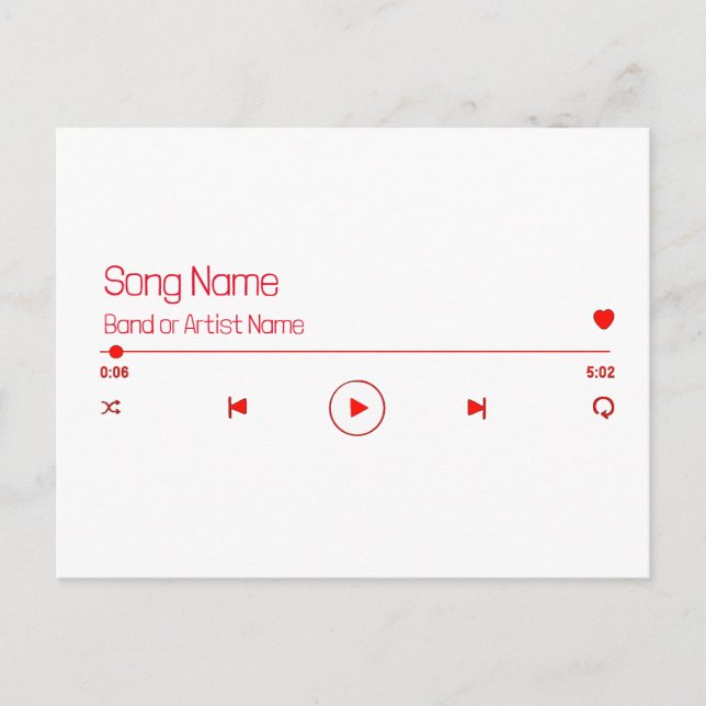 Customizable Your Favorite Music Postcard (Front)