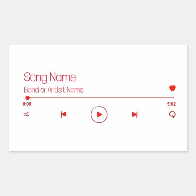 Customizable Your Favorite Music Rectangular Sticker (Front)