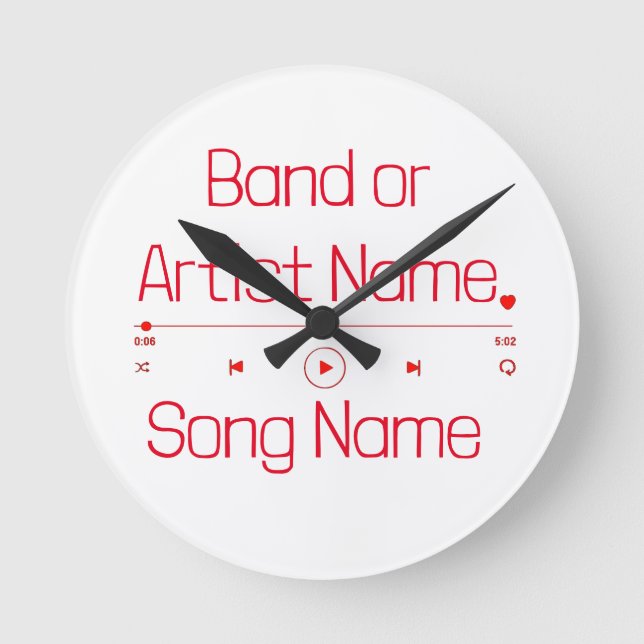 Customizable Your Favorite Music Round Clock (Front)