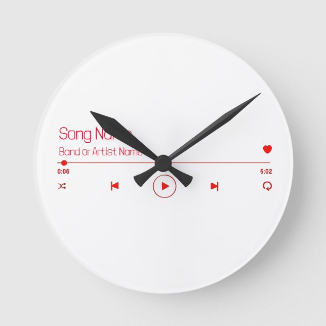 Customizable Your Favorite Music Round Clock (Front)
