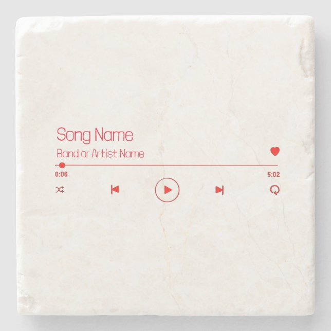 Customizable Your Favorite Music Stone Coaster (Front)