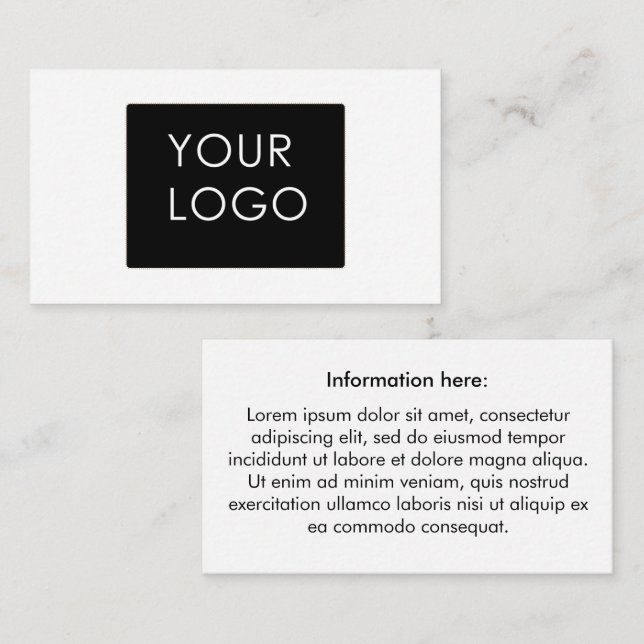 Customizable Your Logo Business Company  Enclosure Card (Front/Back)