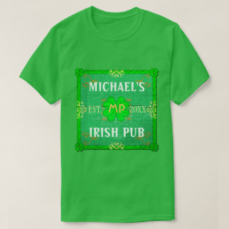 Customizable Your Name Irish Pub Green T-Shirt