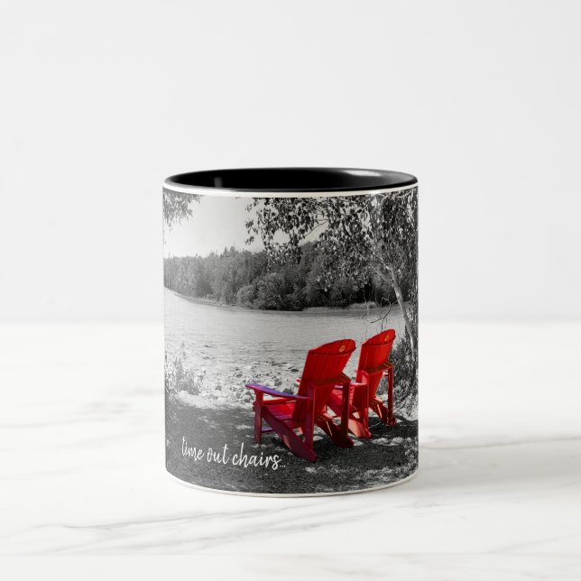 Customizable (your name's here) Time Out Chairs... Two-Tone Coffee Mug (Center)