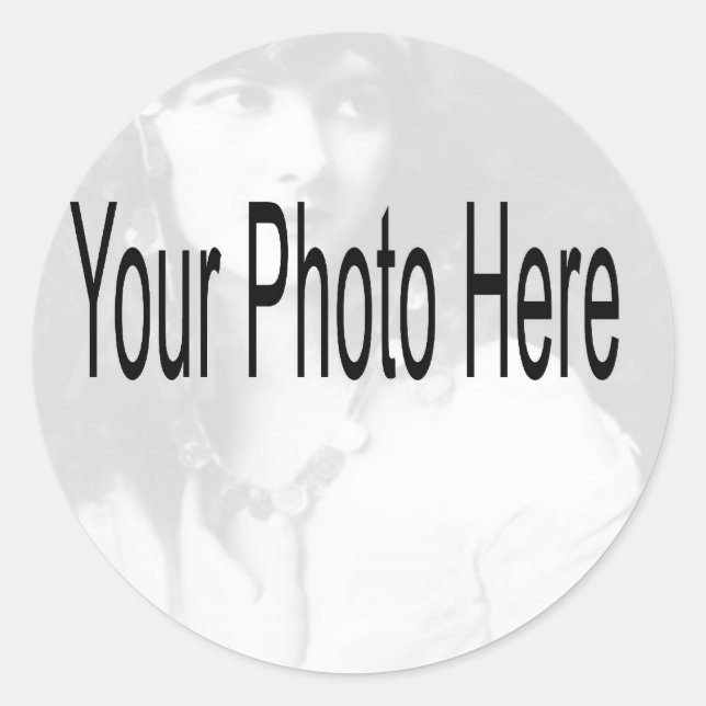 Customizable - Your Photo & Text Classic Round Sticker (Front)