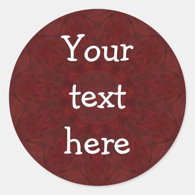 Customizable "Your Text Here" Red Round Sticker (Front)