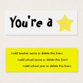 Customizable "You're A Star" Mini Bookmarker (Front & Back)