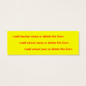 Customizable "You're A Star" Mini Bookmarker (Back)