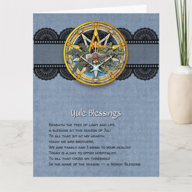Customizable Yule Winter Solstice Greeting Card (Front)