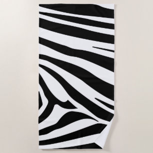 Customizable zebra print beach towel