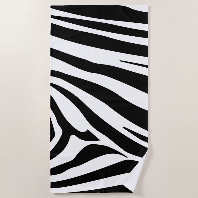 Customizable zebra print beach towel (Front)