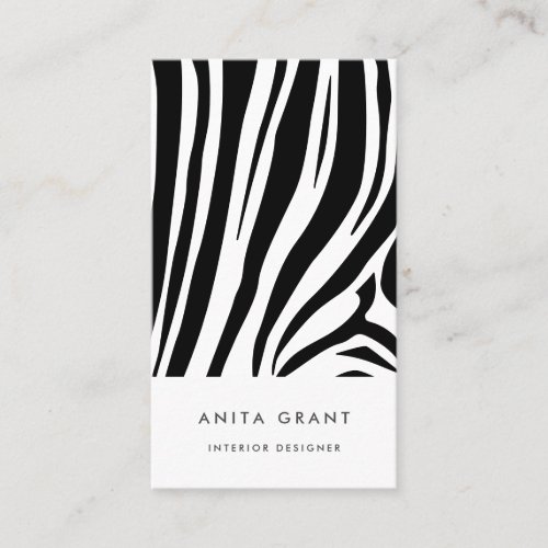 Customizable zebra print business card