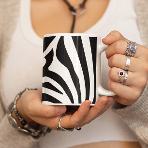 Customizable zebra print coffee mug