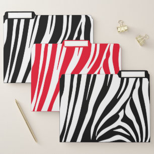 Customizable zebra print file folder