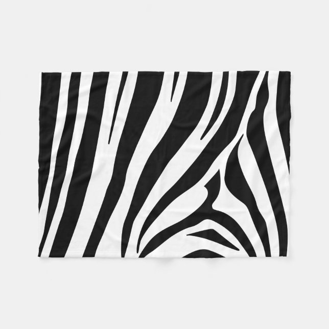 Customizable zebra print fleece blanket (Front (Horizontal))