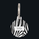Customizable zebra print pet ID tag<br><div class="desc">A simple yet striking modern design with a zebra print pattern. Customizable: you can change the background and pattern colors as you like.</div>