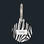 Customizable zebra print pet ID tag<br><div class="desc">A simple yet striking modern design with a zebra print pattern. Customizable: you can change the background and pattern colors as you like.</div>