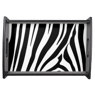 Customizable zebra print serving tray