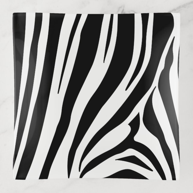 Customizable zebra print trinket tray (Front)