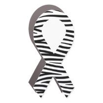 Customizable Zebra Ribbon Awareness Car Magnet