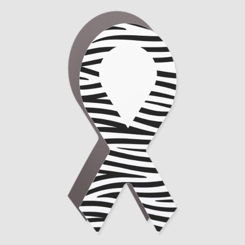 Customizable Zebra Ribbon Awareness Car Magnet