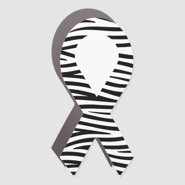 Customizable Zebra Ribbon Awareness Car Magnet (Front)