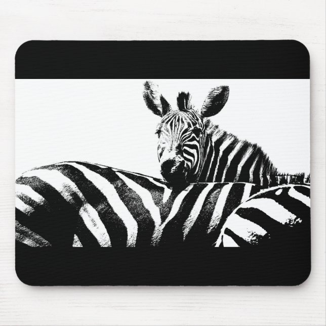 Customizable Zebras Black White Pop Art Template Mouse Pad (Front)