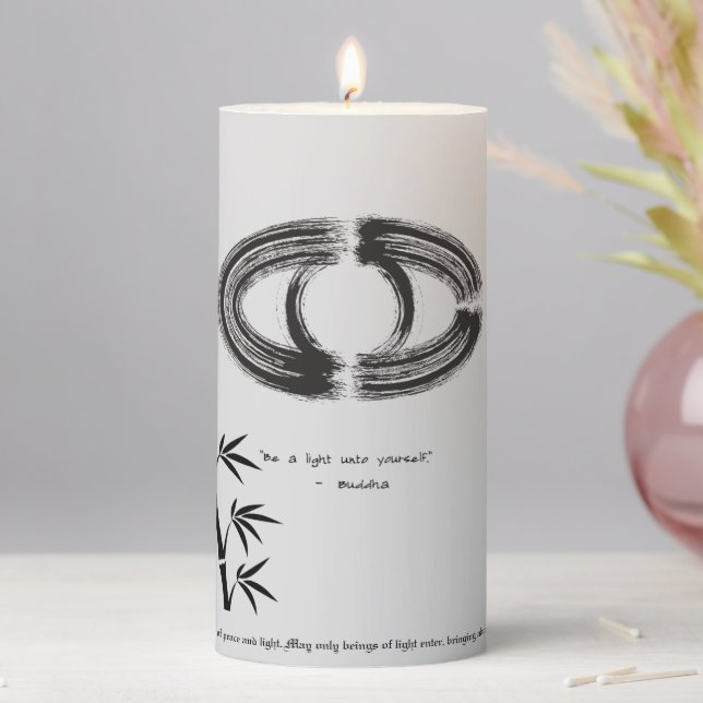 Customizable Zen Mug with Personalized Message Pillar Candle (In Situ)