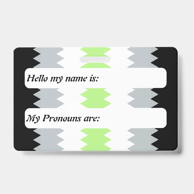 Customizable ZigZag Boho Agender Pride Flag     Badge (Front)