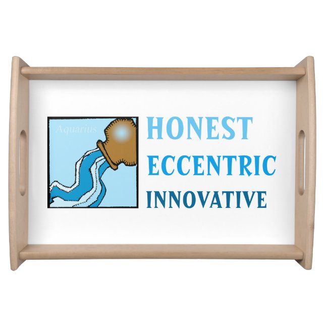 Customizable Zodiac Signs Aquarius serving tray (Front)