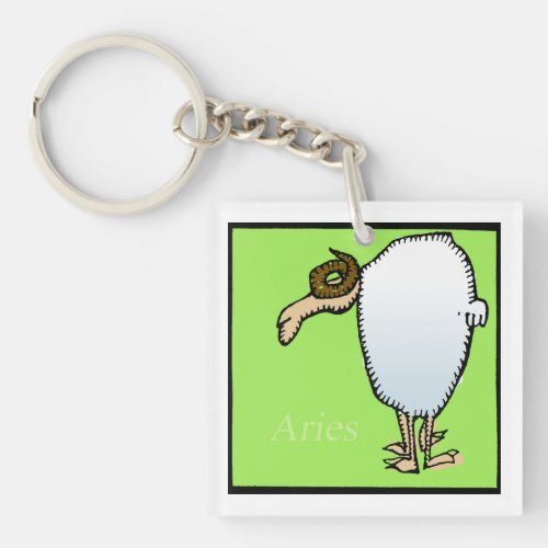 Customizable Zodiac Signs Aries 2 sided Keychain