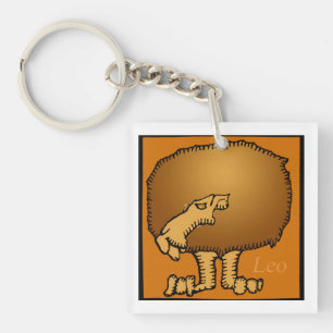 Customizable Zodiac Signs Leo 2 sided Keychain