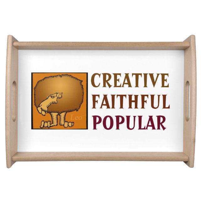 Customizable Zodiac Signs Leo serving tray (Front)