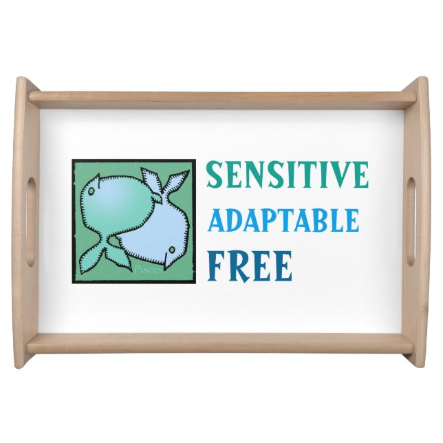 Customizable Zodiac Signs Pisces serving Tray (Front)