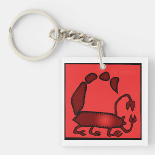 Customizable Zodiac Signs Scorpio 2 sided Keychain
