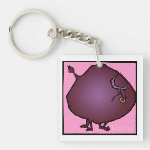 Customizable Zodiac Signs Taurus 2 sided Keychain