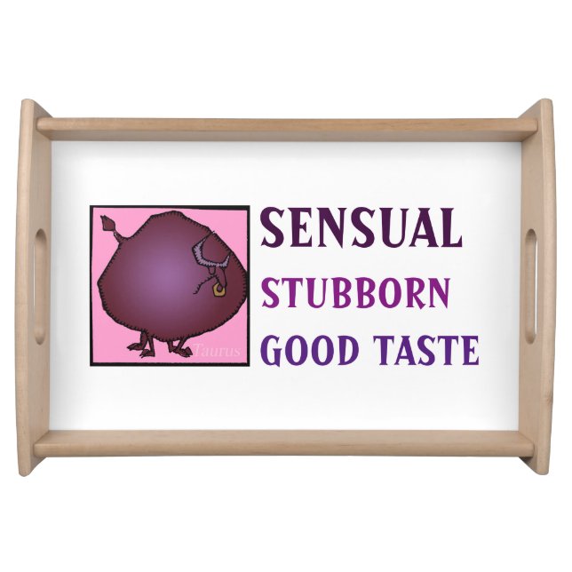 Customizable Zodiac Signs Taurus serving Tray (Front)