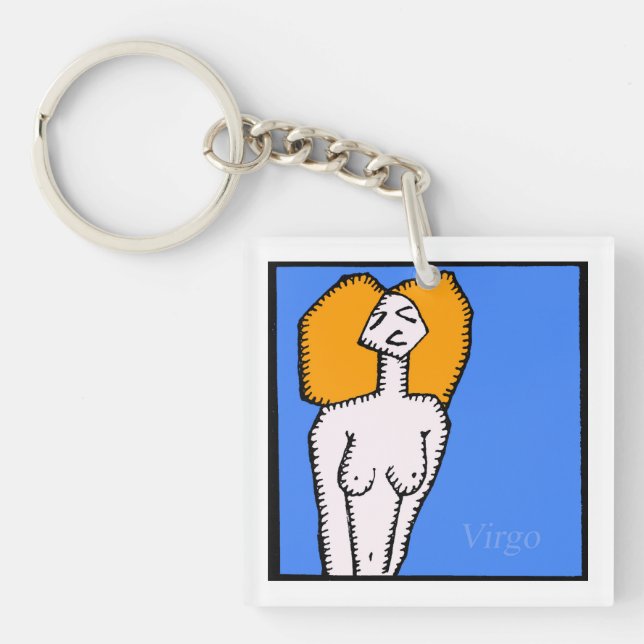 Customizable Zodiac Signs Virgo 2 sided keychain (Front)