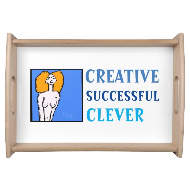 Customizable Zodiac Signs Virgo L serving tray (Front)